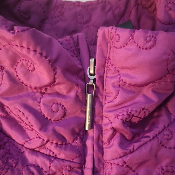 George Ladies Size Large Purple Lightweight Full Zip Lined Quilted Vest - Picture 2 of 8